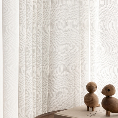 MARÉE thermal screening curtain, Wave pattern jacquard fabric, custom-made curtain