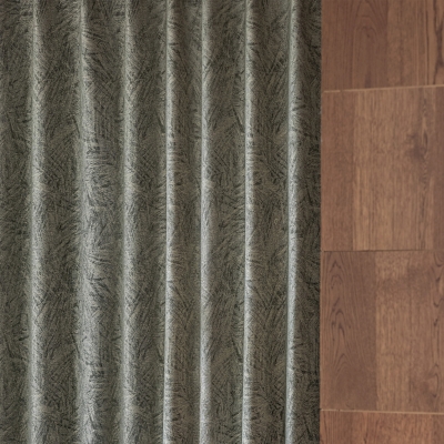 LIGNEA Custom Made Curtain, Textured Wool Blend Fabric, Textured Plant Pattern