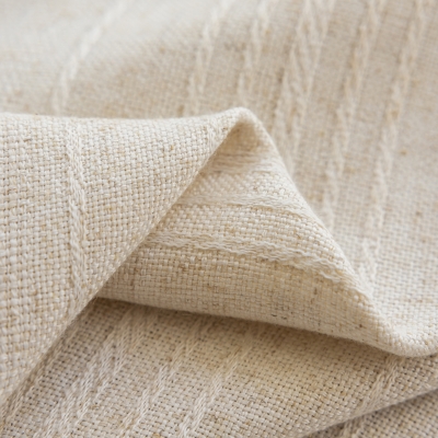 RIVAGE Blackout Curtain, Woven Striped Texture, Natural Linen Effect, Made to Measure