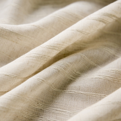 CHAMPSIA Sheer Curtain, Vertical Stripes Natural Effect, Linen Blend Fabric, Custom-Made Sheer Curtain