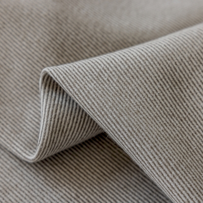 Rideau Sur Mesure AURÉLI, Tissu Épais en Laine Mélangée, Motif Sergé Diagonal