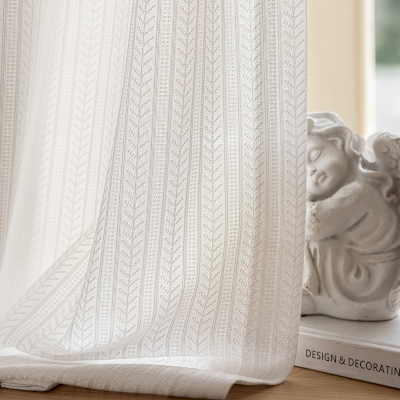 NEREA Thermal Sheer Curtain, Jacquard Fabric with Herringbone Pattern, Custom Made Sheer Curtain