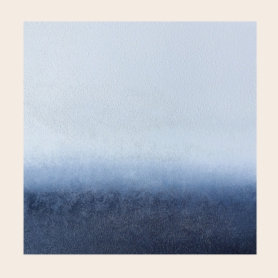 Tableau Décoratif MARÉA, Peinture à l’Huile Abstraite, Dégradé Bleu et Blanc à Effet Texturé, Fait Main sur Mesure