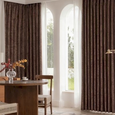 Rideau Sur Mesure BARKLEY, Tissu Jacquard Texturé, Motif Écorce Naturelle