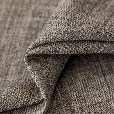 Rideau Sur Mesure BARRA, Tissu Coton-Lin Mélangé, Jacquard Chiné Micro-Zigzag