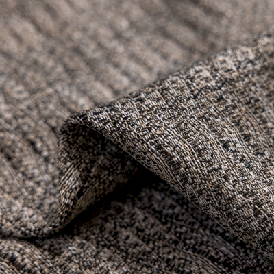 Rideau Sur Mesure VENTO, Tissu Jacquard Coton Lin Mélangé, Motif Géométrique Chiné Texturé