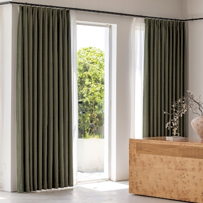 Rideau Sur Mesure TARENTO, Tissu Jacquard à Fines Côtes, Motif Micro-Chevron en Relief