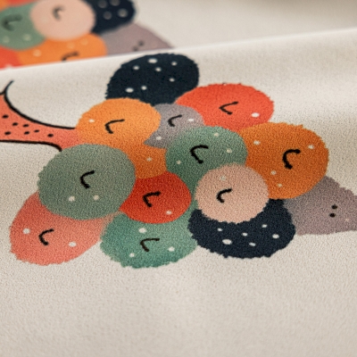 Custom Christmas Curtains, Printed Chenille Fabric, Multicolor Dot Christmas Tree Pattern – SAPINET Curtains