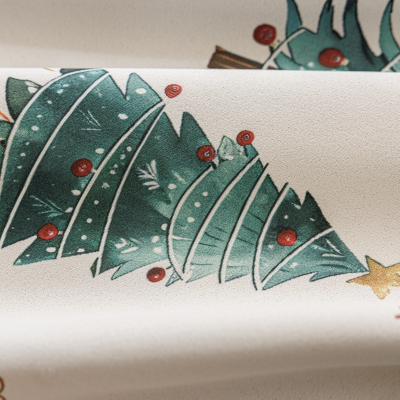 Custom Christmas Curtains, Printed Chenille Fabric, Christmas Tree Forest Pattern – ÉPICÉA Curtains