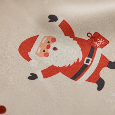 Custom Christmas Curtains, Printed Chenille Fabric, Santa and Christmas Tree Pattern – NOËLYS Curtains