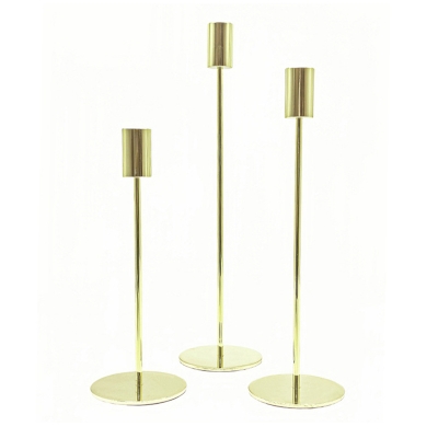 Lot de 3 Bougeoirs Modernes en Métal, Hauteurs Assorties, Trois Coloris au Choix