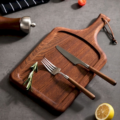 Walnut Wood Serving Board, Rectangular Shape with Handle