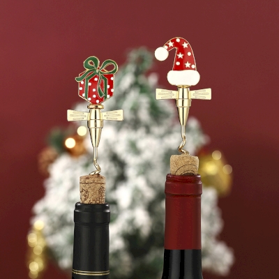 BELNOR Christmas Corkscrew, 6 Festive Designs in Gold Enamel Alloy