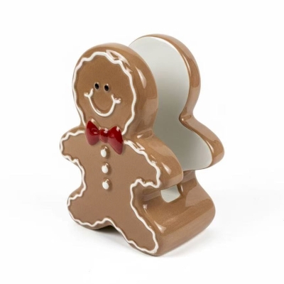 Ginger Napkin Holder, Ceramic Christmas Character