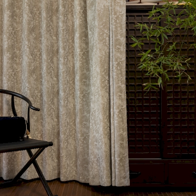 Rideau Sur Mesure DOWNTON, Tissu Chenille Jacquard, Motif Floral Impressionniste