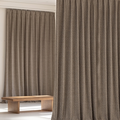 Custom Textured Tweed-Look Curtains, Bouclé Chiné Woven Fabric, Soft Structured Drape – LORVAN Curtains