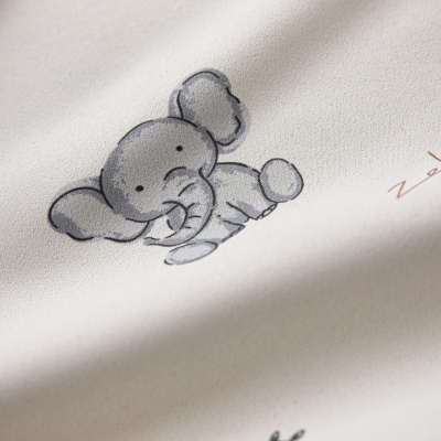 MINIOT Custom-Made Children's Curtain, Printed Chenille Fabric, Playful Zoo Pattern