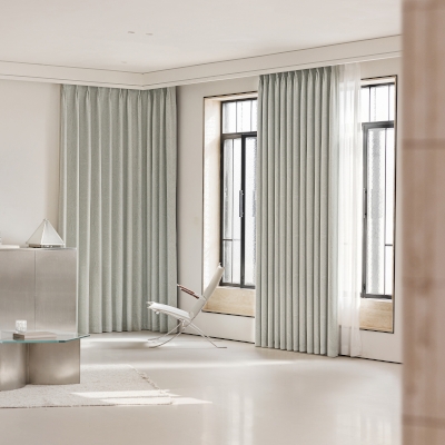 NALVERA Custom-Made Curtain, Jacquard Chenille Fabric, Softly Embossed Branching Foliage Pattern