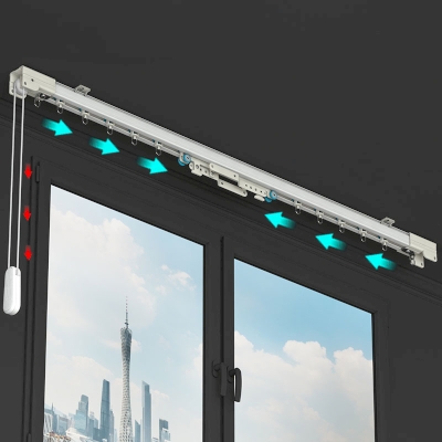 Tringle Rail à Tirage Cordon Sur Mesure, Aluminium avec Mécanisme Silencieux