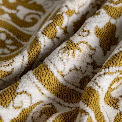 Coussin JARILLO, Jacquard Chenille, Motif Ornemental Inspiré de la Méditerranée