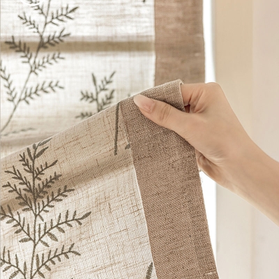 Store Bateau Sur Mesure FOUGERA, Tissu Aspect Lin, Broderies de Fougères