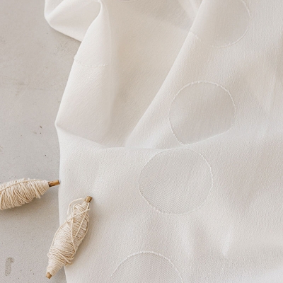 LUNA Custom-Made Sheer Curtain, Textured Fabric, Sheer Circular Pattern