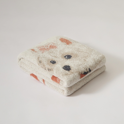 Plaid ESMÉE, Maille Jacquard Douce, Motif Chiot Westie Illustré, 130 × 160 cm