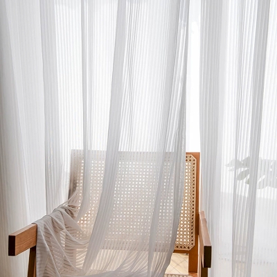 Voilage Sur Mesure ALIZÉE, Tissu Plissé, Rayures Verticales Aériennes