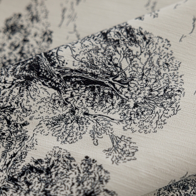 Rideau Sur Mesure CAMPÉRIA, Tissu Chenille Imprimé, Motif Toile de Jouy d’Esprit Champêtre