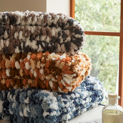 Plaid SERENA, Tricot Dégradé à Maille Épaisse, 130 × 160 cm