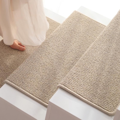 Custom-made New Zealand wool stair treads, self-adhesive, soundproof