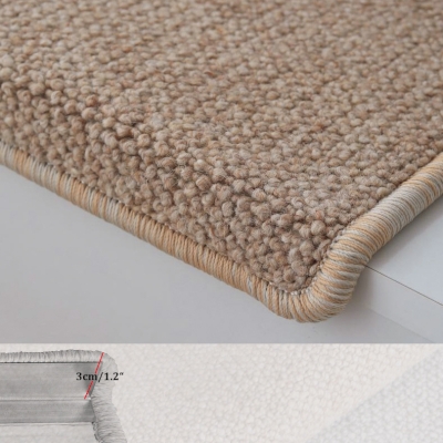 Custom-made New Zealand wool stair treads, self-adhesive, soundproof