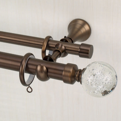 Tringle à Rideaux en Aluminium Sur Mesure, Large Choix d’Embouts Décoratifs, 7 Finitions Élégantes