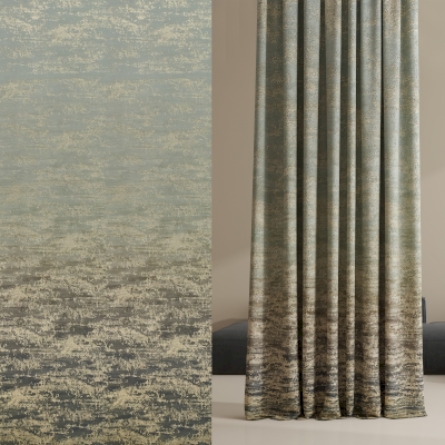 Rideau Sur Mesure ALPÉRIA, Velours Texturé Dégradé, Effet Minéral Lumineux
