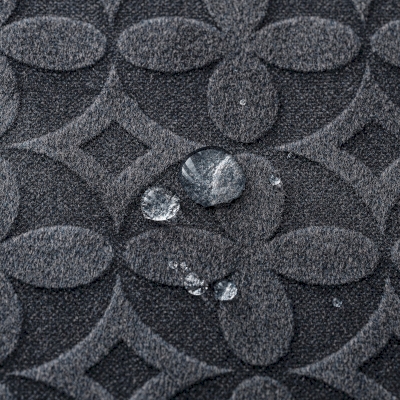 Rideau Sur Mesure AURENCE, Velours Sculpté Déperlant, Motif Quadrilobé en Relief