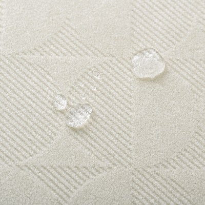 Rideau Sur Mesure ELVÉA, Tissu Velours Sculpté Déperlant, Motif Circulaire Géométrique en Relief