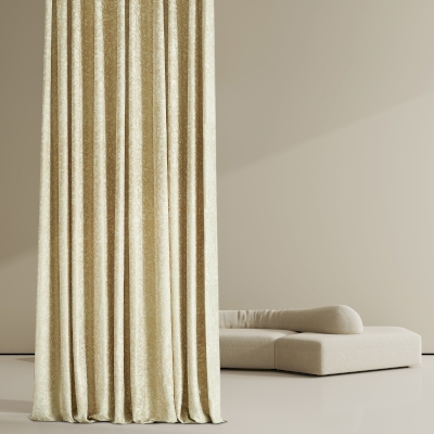 Rideau Sur Mesure KASTORIA, Tissu Velours Jacquard, Motif Bambou Stylisé