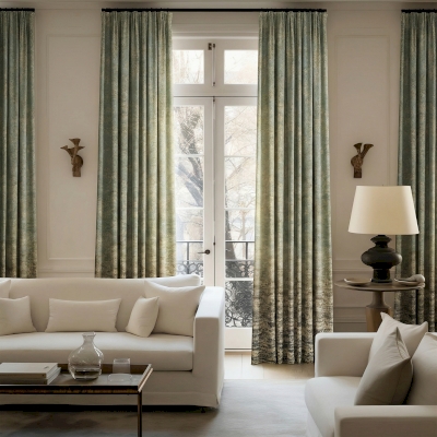 Rideau Sur Mesure ALPÉRIA, Velours Texturé Dégradé, Effet Minéral Lumineux