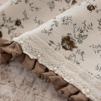 Rideau sur Mesure ROSÉLINE, Tissu Jacquard Chenille, Motif à Petites Fleurs Vintage
