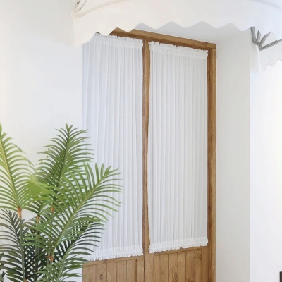 Rideau Sur Mesure pour Porte-Fenêtre ou Porte Vitrée – Voilage avec Tringle Haut et Bas