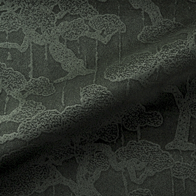 Custom Curtain SYLVORIA, Jacquard Velvet with Stylized Forest Pattern