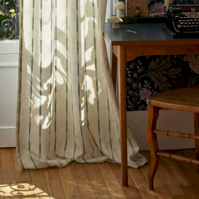 Rideau Sur Mesure MÉLORIN, Tissu Jacquard Texturé, Rayures en Relief et Motif Géométrique Discret