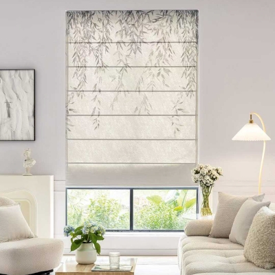 Store Bateau Sur Mesure LORÉA, Tissu Chenille Jacquard à Motif Branches Retombantes