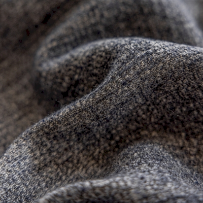 Custom Curtain NORVIA, Textured Wool Look Fabric with Vertical Striped Pattern