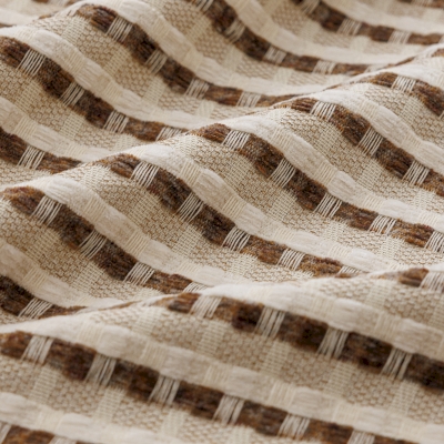 Tenda su misura LORÉNA, tessuto jacquard testurizzato, strisce in rilievo intrecciate in tonalità sfumate