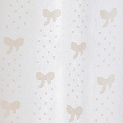 Tenda trasparente su misura LORINA, in jacquard di misto cotone e lino, con motivo a nodi decorativi e pois.