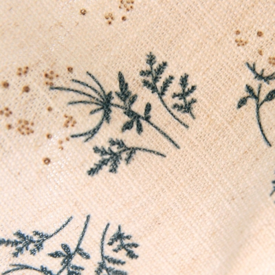 Tenda su misura EMIL, in tessuto misto lino stampato, con piccoli fiori selvatici sparsi