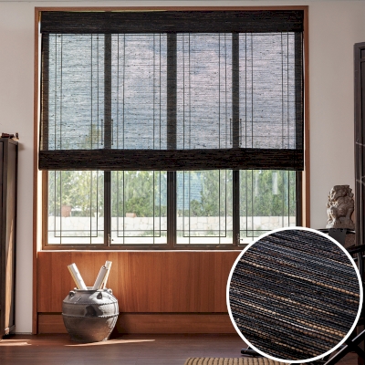 Custom Roman Shade NÉRANO, Natural Jute and Bamboo Fiber Weave