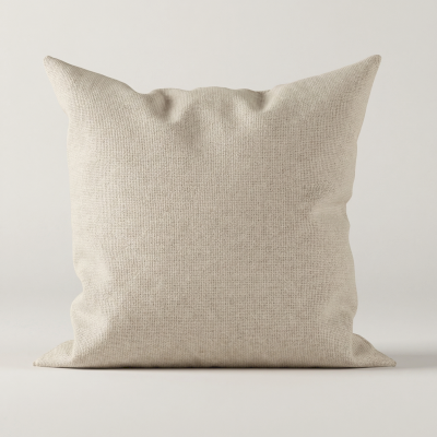 Coussin ALMORA Sur Mesure, Tissu Texturé Effet Lin, Style Uni Naturel