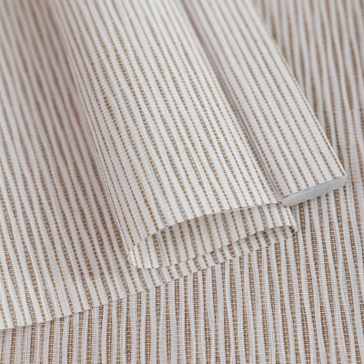 Custom Roller Shade CALYRA, Jute and Paper Weave, Natural Ivory Striped Texture